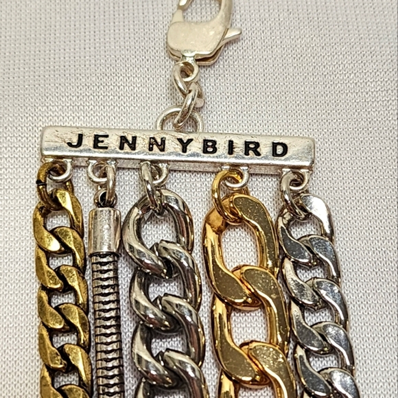 Jenny Bird Silver and Gold Chain Wide Bracelet - Picture 4 of 14